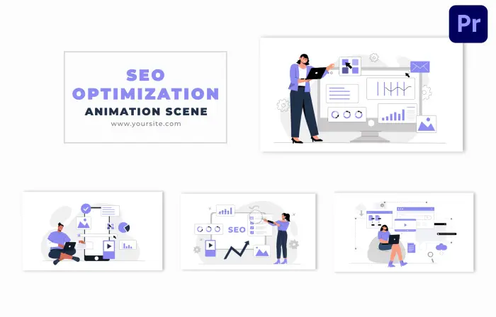 SEO Optimization and Analysis Vector Animation Scene